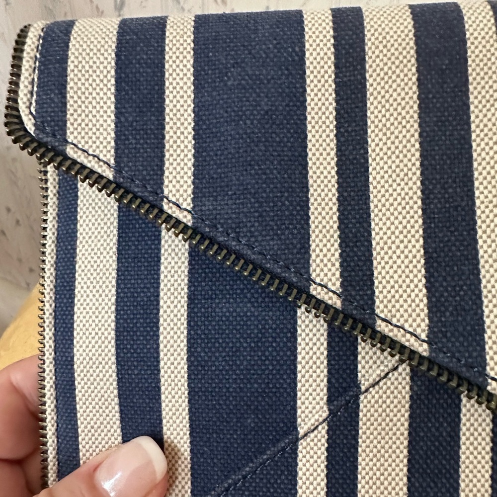 Rebecca Minkoff Striped Blue and White Clutch - Picture 4 of 15